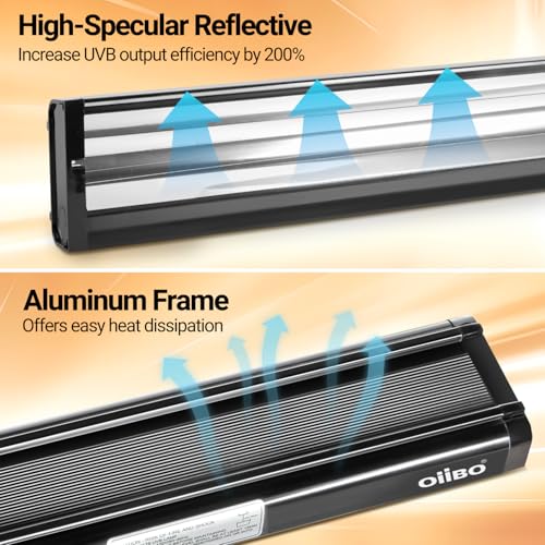 T5 HO Reptile Light Fixture UVB Lighting Combo Kit, Reptiles Terrarium Lamp Hood Light Fixture Include UVB 10.0 Desert Reptile Light for Bearded Dragon Gecko Lizard (24W) - size: 24 Watts