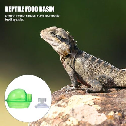 2pcs Escape Proof Reptile Food Bowl and Water Dish Plastic Feeding Basin for Gecko, Spider, Frog Terrarium Use