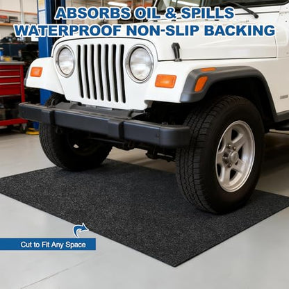 Oil Spill Mat 29" x 36" - Premium Felt + Waterproof Backing Contains Liquids Oil Absorbent Pads Washable Reusable Non-Slip for Motorcycle Trash Cans Gardening Tools Spot Maintenance Protection - size: 2'5" x 3'