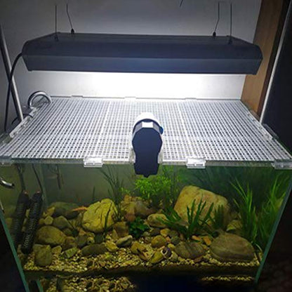 5PCS Plastic Fish Plastic Canvas Aquarium décor Tank dividers Black mesh Grid Reptile Terrarium Fish Tank Divider 5 Gallon frag Rack Betta Crawl White Crafts
