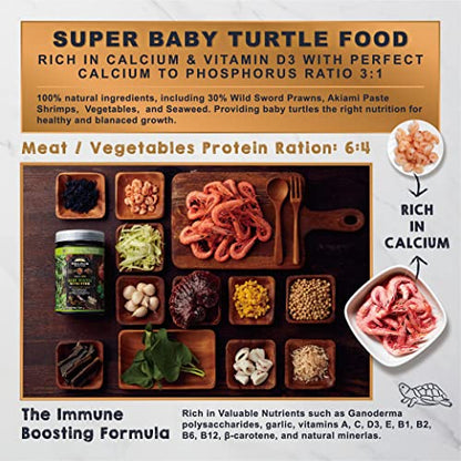 Ultra Fresh Floating Turtle Food, All Natural Ingredients, Wild Sword Prawn, Calcium Vitamin D Enriched for Picky Aquatic Baby Turtles, Nutri Stick 3.35 oz - size: 3.35 Ounce (Pack of 1)