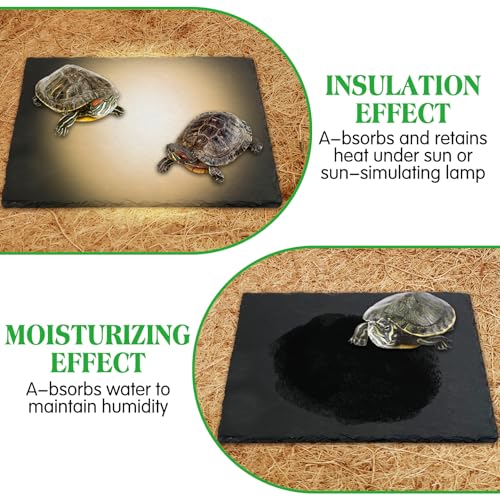 Tfwadmx Reptile Basking Platform 16 x 10 inch, Large Tortoise Feeding Bathing Area Natural Rock Reptile Food Bowl Landscape Habitat Decor for Turtle Lizard Bearded Dragon Crested Gecko Snake - size: 1pcs-16"x 10"