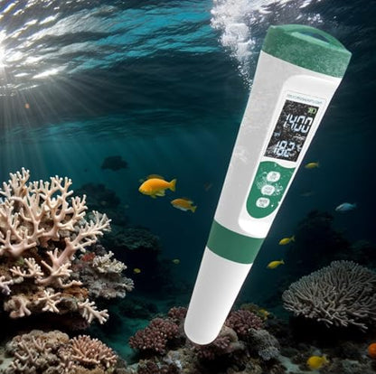 5-in-1 Water Quality Tester: Salinity, pH, TDS, EC & Temperature Meter for Aquarium, Pool, Spa, Pond and Hydroponics