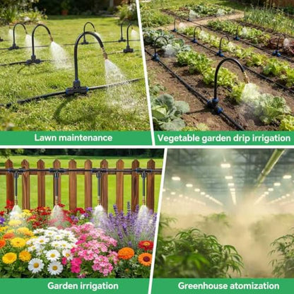 120Ft 1/4" Drip Irrigation System for Garden – 26 Adjustable Copper Nozzles, Automatic Atomizing Sprinkler System for Outdoor Plants Raised Bed, Yard, Potted Plants & Lawn - size: 120FT 1/4'' Main tube