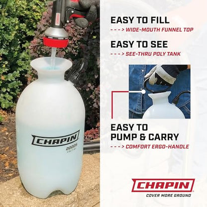 Chapin 3-Gallon Pump Sprayer, Multi-Use for Home & Garden | Lightweight build; ideal for lawn and garden tasks, covers weed control, feeding plants and cleaning with adjustable nozzle - size: 3 Gallon Sprayer