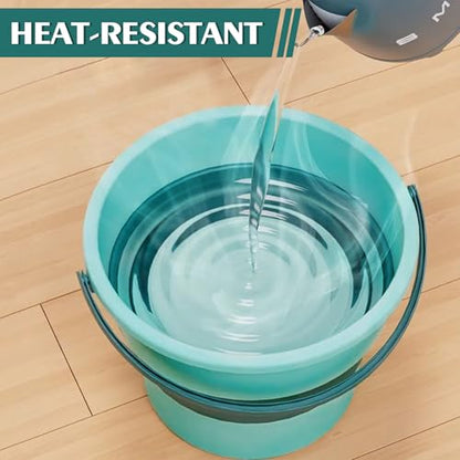 Collapsible Bucket 1.3 Gallon/5L Small Plastic Household Cleaning Mop Buckets Foldable Water Bucket for Car Wash Fishing Camping Beach (Green) - color: Green