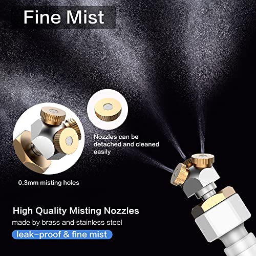 Upgraded Misters for Outside Patio, 3-Way Fine-Mist Leak-Proof Hose Mister Misting System, 6.6FT Patio Mister for Cooling Outdoor, Cobra Mist Stand for Greenhouse Chicken Dog Pool Trampoline - color: Hose Mister Blue