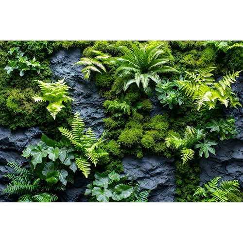 Rock Wall Reptile Habitat Background Greenery-Infused Room Vertical Moss Wall Terrarium Background Nature's Embrace Tropical Green Plants Fish Tank Background Moss Wall Aquarium Background 24x12in - color: Green, size: 24(W)x12(H)in