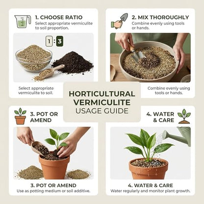 Sukh 14.6oz Organic Vermiculite for Plants - Gardening & Potting Supplies | Soil Amendment for Seed Starting, Indoor Potting, Gardening, Fine - Moisture Retention, Coarse - Aeration & Drainage - size: 1-3MM