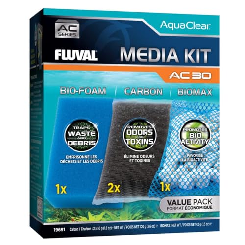 Fluval - Media Maintenance Kit for AC30 Power Filter | For Use in Freshwater & Saltwater Aquariums