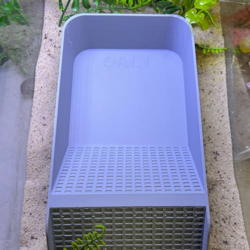 Hermit Crab, Lizard, Turtle, Amphibian XL Watering Pool | Platform Pool Accessory with Access Ramp for Pet Habitats | 9.75" x 5" | Made in USA (X-Large) (Salt Only, Gray) - color: Salt Only, Gray