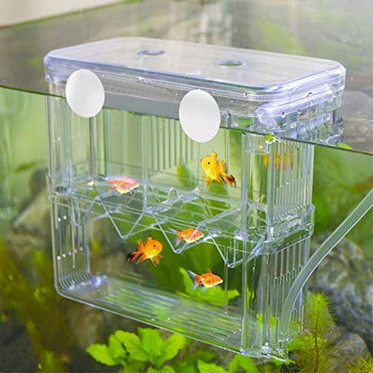 Aquarium Fish Breeder Box Plastic Fish Isolation Breeding Box Hatching Incubator for Baby Shrimp Clownfish Guppy - size: Large