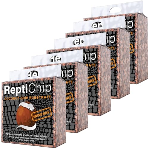 ReptiChip Reptile Substrate Coconut Chip Bedding 72 Quart Compressed Organic Coco Husk Block for Snake Habitat, Ball Python Terrarium, Turtle Tanks, Tortoise Enclosure (5 Pk) - size: 5 Pack Breeder Bundle