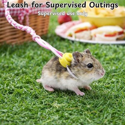 Dwarf Hamster Carrier Backpack Travel Bag, Dwarf Hamster Carry Pouch With Liner And Adjustable Lightweight Tether, Breathable Soft Outgoing Sleeping Travel Bag For Small Pets Squirrels Reptiles (Pink)
