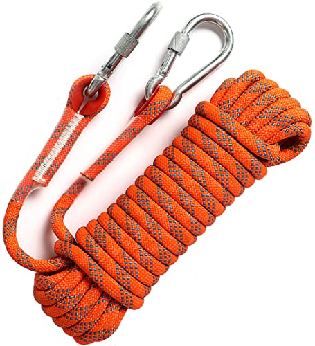 Static Climbing Ropes 35FT,50FT,100FT,150FT,200FT,250FT(Diam 10mm,16mm) - color: Orange(diam 10mm), size: 100 FT