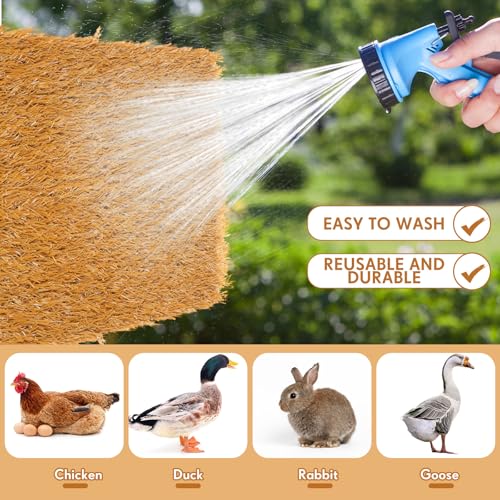 Teenyyou 24 Pack Chicken Nesting Box Pads, 13 x 13 x 1.18 Inch Washable Nesting Pad for Chicken Coop, Artificial Grass Rug Carpet Reusable Nest Box Bedding Fake Synthetic Turf Mat for Hen Laying Eggs
