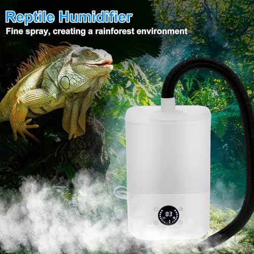 4L Reptile Fogger Mister, Efficient Humidifier Set with Remote Control, Reptile Humidifier for Proper Moisture Control, White, 1 Set - color: Top configuration