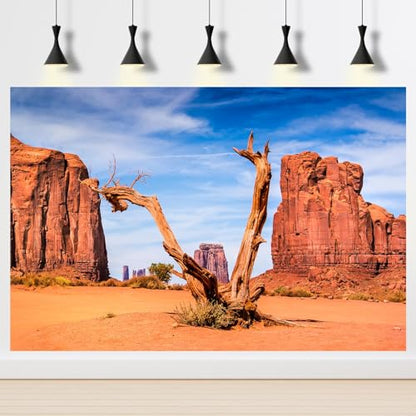 Reptile Habitat Background Desert Clear Blue Sky Backdrop Sandstone Rock Mountain Scenery Terrarium Background Aquarium Background Durable Polyester Background Vinyl 24x12in - color: Gobi Tan, size: 24(W)x12(H)inches/ 60(W)*30cm(H)