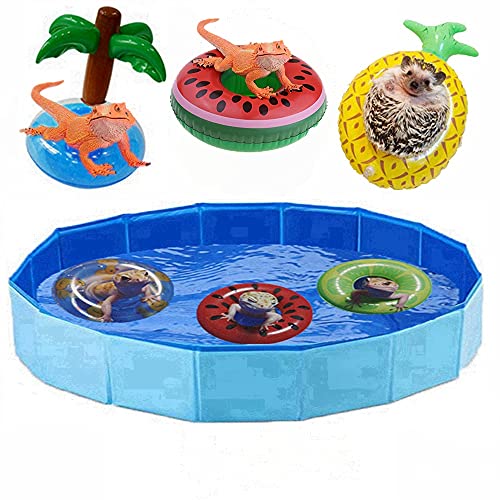 Foldable Collapsible Ferret Bathing Cooling Swimming Pool, Durable Bath Tub Swimming Bath Water Washer for Ferrets Small Animals Bonus-Ferret Swim Ring (60X20cm(23.6''x7.9'')) - size: 60X20cm(23.6''x7.9'')