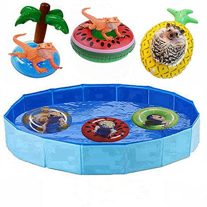 Foldable Collapsible Ferret Bathing Cooling Swimming Pool, Durable Bath Tub Swimming Bath Water Washer for Ferrets Small Animals Bonus-Ferret Swim Ring (60X20cm(23.6''x7.9'')) - size: 60X20cm(23.6''x7.9'')