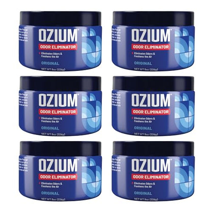 Ozium 8 Oz. Odor Eliminating Gel, Air Freshener Alternative | For Homes, Cars, Offices and More, 6 Pack - size: 1 Count (Pack of 6)