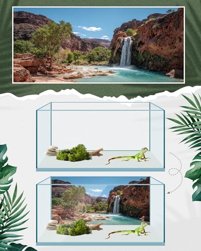 4 Pcs 36 x 18'' Reptile Tank Background 30/40/50 Gallon Bearded Dragon Terrarium Background Decor Polyester Reptile Tank Accessories for Leopard Gecko, Crested Gecko, Tortoises - size: 36 x 18 Inch