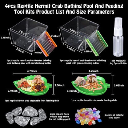 7 Pack Hermit Crab Pool Hermit Crab Water Bowl Dish Hermit Crab Food Bowl Dish Hermit Crab Accessories Starter Kits