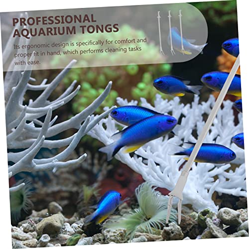 SaditY 15 Pcs Aquatic Planting Clip Plastic to Go Containers Pro Tools Glass Containers Reptile Feeding Tweezers Fish Tank Tongs Grabber Tool for Aquascaping Professional Aquarium Tongs, Greyx5pcs