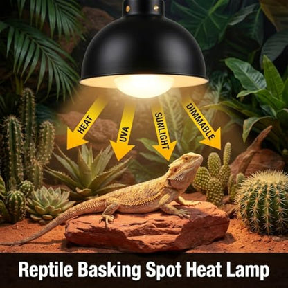 2Pack 100W UVA Simulate Natural Daylight Reptile Heat Lamp Bulbs | Terrarium Reptile Basking Bulbs for Reptiles, Bearded Dragon, Lizard, Chicken, Turtle, Snake
