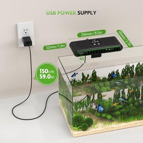 PAIZOO Aquarium Chiller Fan, Ultra-Quiet Fish Tank Cooler with 3 Speed Mode | Effective Cooling 3-7℉, Max Wind Speed 10ft/s, Fish Tank Cooling Fan for Axolotl Tank Accessories Freshwater Saltwater Tanks