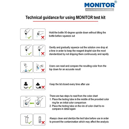 Monitor Alkalinity Test KIT (120 Tests) - Monitor Aquarium and aquaculture Water Quality