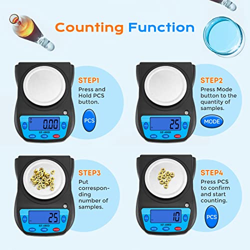 Digital Lab Scale 600g x 0.01g Precision Electronic Scale LCD Display Analytical Balance Jewelry Scale Scientific Scale 0.01g Accuracy - color: Black