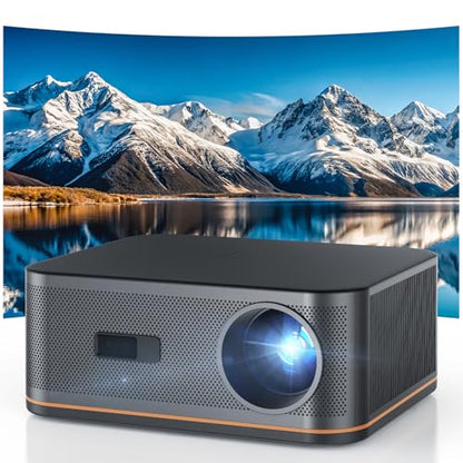 HAPPRUN 2000 ANSI 4K Decoding Projector with WiFi and Bluetooth, Auto Focus | 300'' Display for Indoor/Outdoor, Portable Home Theater, Smart Movie Projector Compatible with Phone/TV Stick/PC/PS5