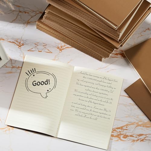 100 Pcs Journals Notebooks Bulk - Kraft Softcover A5 Small Notebooks 5.5 Inch x 8.3 Inch Notepads with 60 Page 30 Sheet for Writing Sketch Travel Office Supplies(Dark Brown,Lined) - color: Dark Brown, style: Lined
