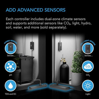 AC Infinity Outlet AI+, Environment Controller, Smart WiFi Power Strip | Dual-Zone Temperature Humidity, Individual Control 8 Plugs, AI Targeting, Thermostat Greenhouse Aquarium Terrarium Home 1800W - style: 8 Plugs