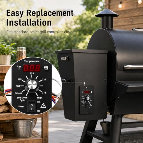 Digital Thermostat Controller, LED Display Temperature Control Panel Barbecue Grill Replacement Part, Replacement Thermostat Kit Parts Digital Pro Controller for All Traeger (with 7'' Probe Sensor) - size: with 7'' Probe Sensor