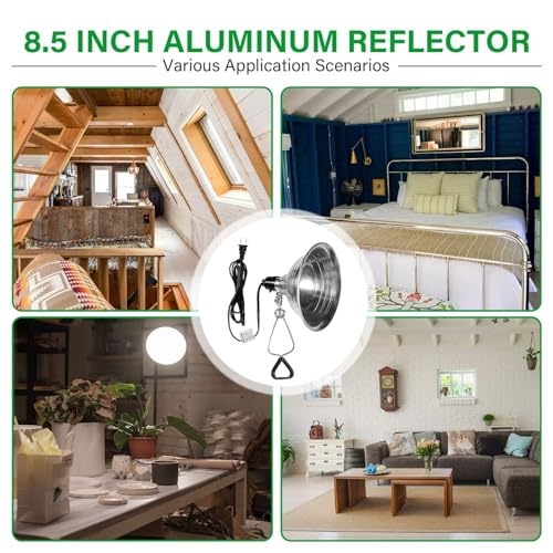 Simple Deluxe Clamp Lamp Light Socket with 8.5 Inch Aluminum Reflector, Suit for Max 150 Watt Lamp (No Bulb Included) with 18/2-Gauge 6 Feet Cord, 6-Pack - size: 8.5 Inch (150 Watts), style: 6-Pack