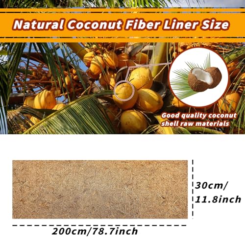 Hamiledyi 78.7x11.8in Reptile Carpet Coconut Fiber Substrate Large Snake Bedding Coco Liner Roll Mat for Bearded Dragon Tortoise Lizard Habitat Pad Garden Decoration - size: 11.8x78.7inch