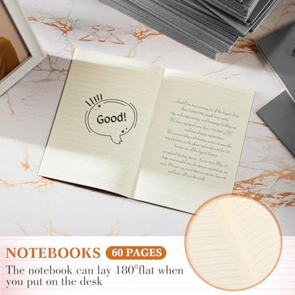 100 Pcs Journals Notebooks Bulk - Kraft Softcover A5 Small Notebooks 5.5 Inch x 8.3 Inch Notepads with 60 Page 30 Sheet for Writing Sketch Travel Office Supplies(Grey,Lined) - color: Grey, style: Lined