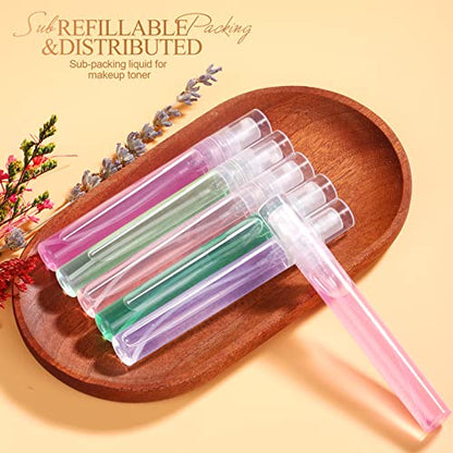 FANDAMEI Mini Clear Spray Bottle, 10 Pack 8ml Mini Plastic Spray Bottle Empty, Fine Mist Refillable Mini Perfume Bottle, Perfume Atomizer, Small Empty Sample Containers, Plastic Portable Travel Bottle - size: 8ml