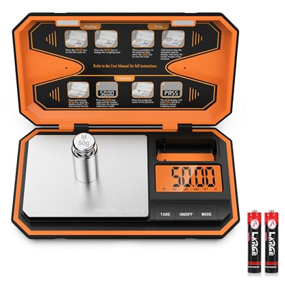 AMIR Digital Pocket Scale, 500g x 0.01g Gram Scale, LCD Display | Digital Food Scale with Tare Function, High precision, 6 Unit Conversion for Food, Jewelry, Coins, Coffee