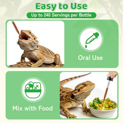 Herbal Supplement for Reptiles – Immune, Respiratory, Appetite & Digestion Support – For Bearded Dragon, Ball Python, Iguana & Tortoise – Alcohol-Free Liquid Drops with Black Seed Oil – 2 fl oz