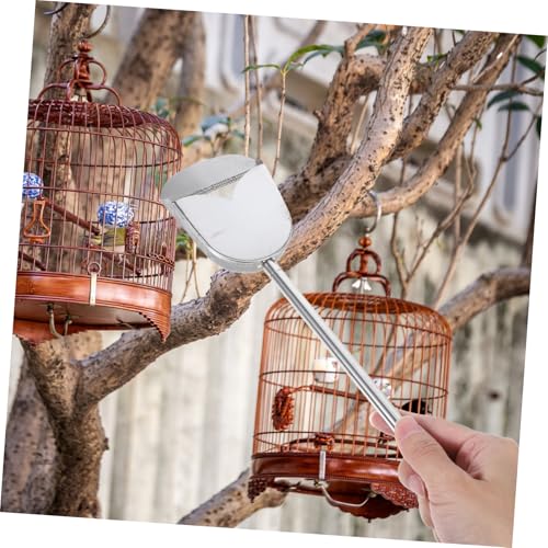 UKCOCO Adjustable Telescopic Stainless Steel Bird Cage Cleaning Tool Compact Poop Scooper for Small Animals Durable Waste Removal for Chicken Coop and Reptile Litter