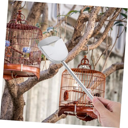 UKCOCO Adjustable Telescopic Stainless Steel Bird Cage Cleaning Tool Compact Poop Scooper for Small Animals Durable Waste Removal for Chicken Coop and Reptile Litter