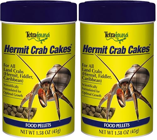 Tetra TetraFauna Hermit Crab Cakes 1.58 Ounces, Food Pellets for All Land Crabs, 100ml (16976) (Pack of 2) - size: 1.58 Ounce (Pack of 2)