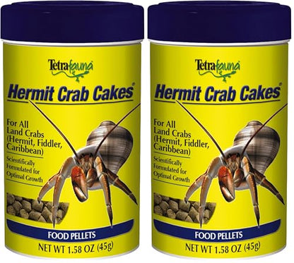 Tetra TetraFauna Hermit Crab Cakes 1.58 Ounces, Food Pellets for All Land Crabs, 100ml (16976) (Pack of 2) - size: 1.58 Ounce (Pack of 2)