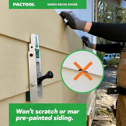 PacTool Gecko Gauge Aluminum - Hardie Board Siding Gauge for Installation | Aluminum construction for durability. Compatible with Hardie board & 5/16" fiber cement siding. Contractor-grade tool. - size: 5/16” Thickness for Hardie Siding, style: ALUMINUM