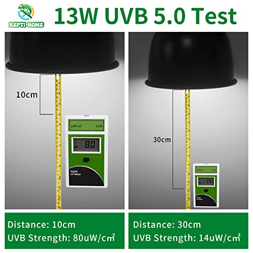 UVB Reptile Light 5.0, 13W Tropical and Sub-Tropical UVA UVB Bulb for Reptiles, Tropical Terrarium Compact Fluorescent Lamp, Reptile UVB Light Bulb for Chameleons, Iguanas and Turtles - size: 5.0-13