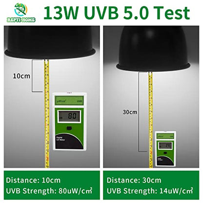 UVB Reptile Light 5.0, 13W Tropical and Sub-Tropical UVA UVB Bulb for Reptiles, Tropical Terrarium Compact Fluorescent Lamp, Reptile UVB Light Bulb for Chameleons, Iguanas and Turtles - size: 5.0-13