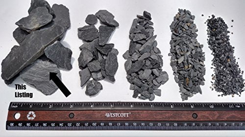 USA Natural Slate 1-3" for Aquariums, Reptiles, Terrariums, Miniatures 2 lb | Hand sorted, tumbled & washed in the US by our family-owned small business. Great in paludariums, mosaics & fairy gardens - style: 2 lbs